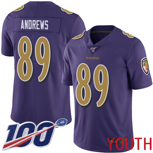 Baltimore Ravens Limited Purple Youth Mark Andrews Jersey NFL Football 89 100th Season Rush Vapor Untouchable
